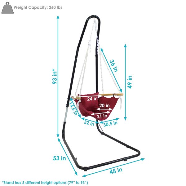Audrey Hammock Chair and Stand with Cushion and Armrest - Image 4