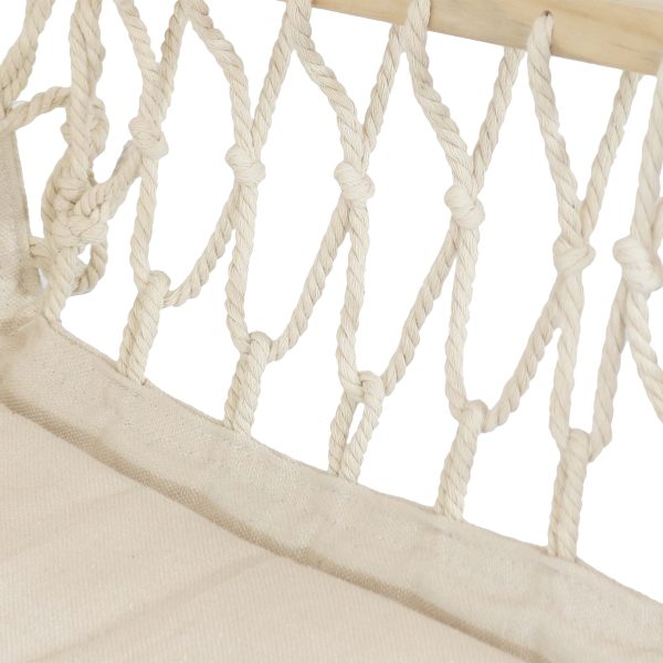 Outdoor Polycotton Hammock Chair with Armrests - Natural - Image 7