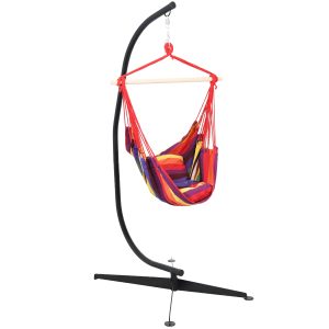 Outdoor Hanging Hammock Chair and C-Stand Set