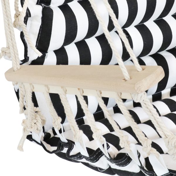 Outdoor Hammock Chair with Armrests - Contrasting Stripes - Image 3