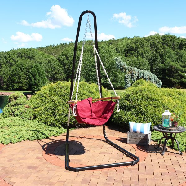 Audrey Hammock Chair and Stand with Cushion and Armrest - Image 2