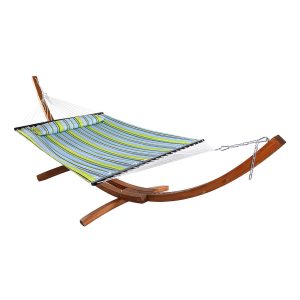 2-Person Double Rope Hammock with Wooden Stand
