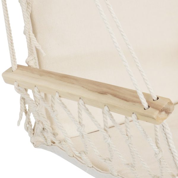 Outdoor Polycotton Hammock Chair with Armrests - Natural - Image 3