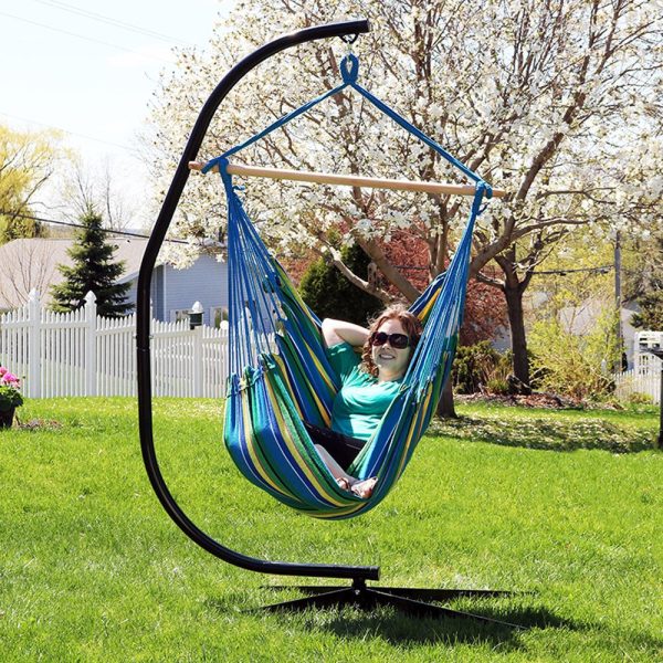 Extra Large Outdoor Hanging Rope Hammock Chair Swing - Ocean Breeze - Image 3