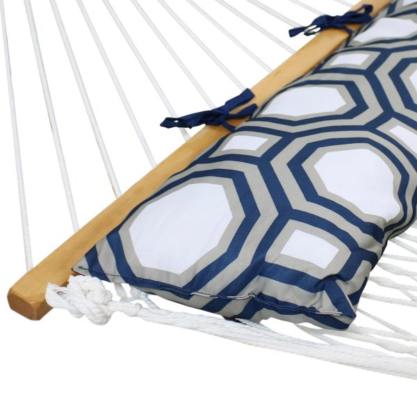2-Person Polyester Rope Hammock with 15' Stand - White - Image 2