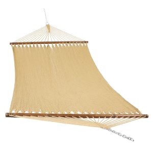Large 2-Person Polyester Rope Hammock with Spreader Bars