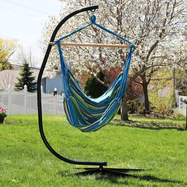 Extra Large Outdoor Hanging Rope Hammock Chair Swing - Ocean Breeze - Image 2