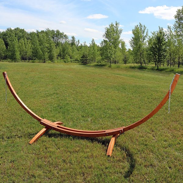 Solid Wooden Curved Arc Hammock Stand - Image 2