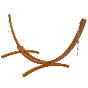 Solid Wooden Curved Arc Hammock Stand